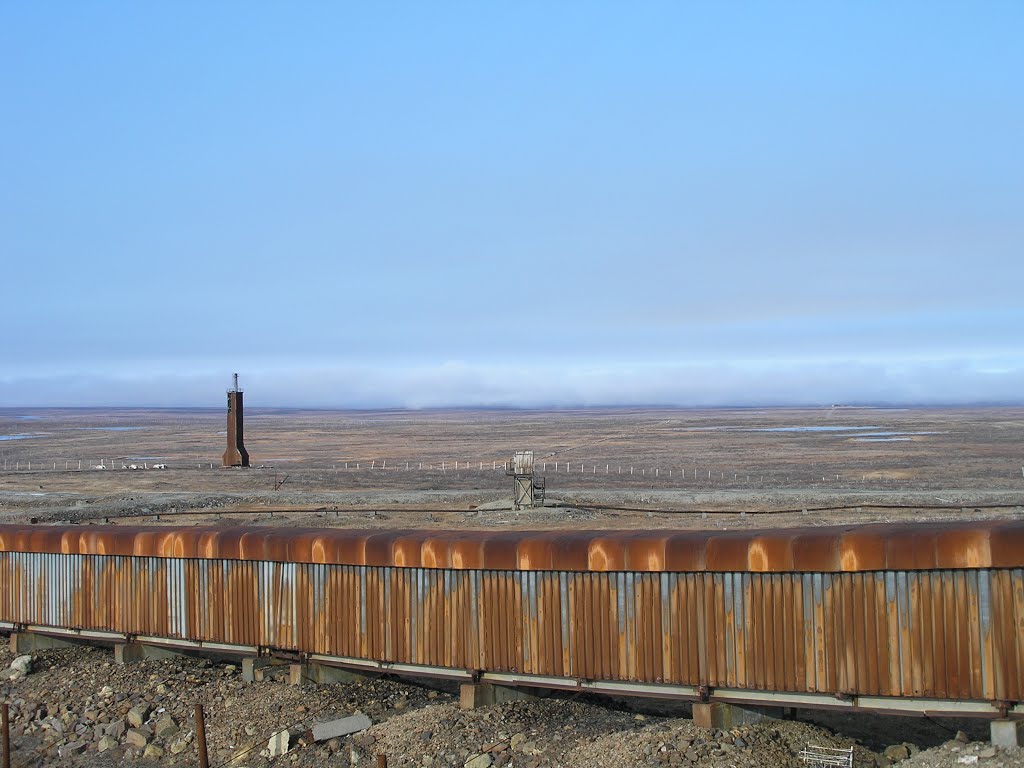 Cable corridor in Arctic tundra